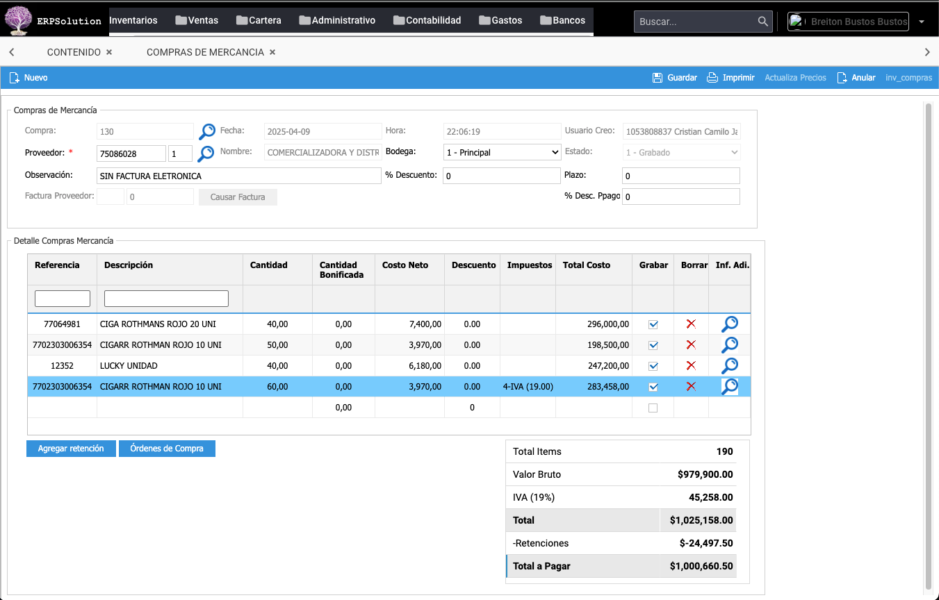ERPSolution Compras